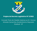 Projeto de Decreto Legislativo Nº 02-2022
