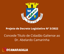 Projeto de Decreto Legislativo Nº 03-2022