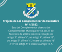 Projeto de Lei Complementar do Executivo Nº 1-2022